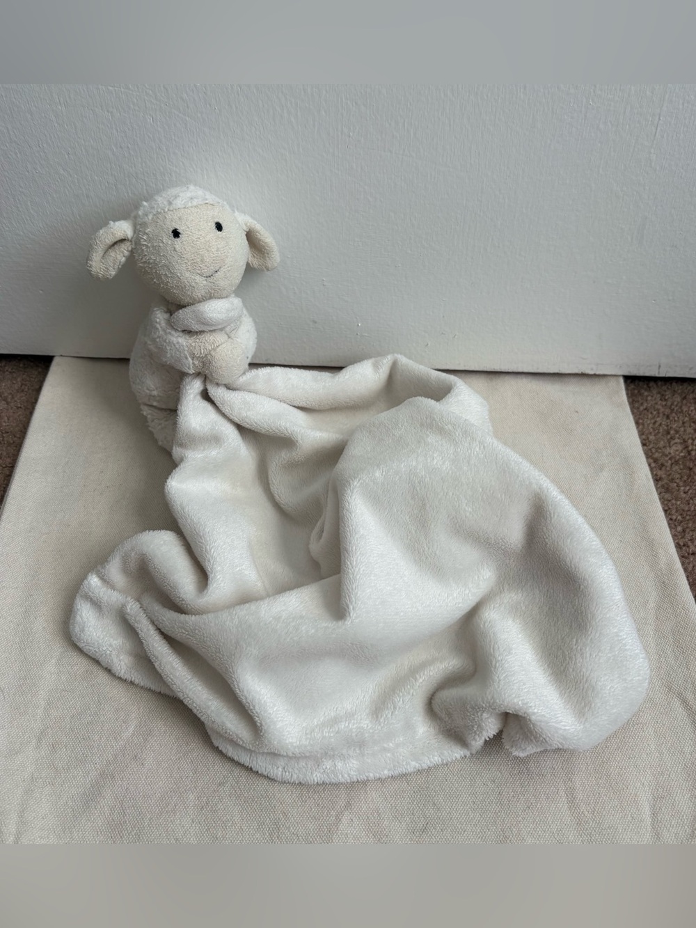 Jellycat White Lamb Security Blanket Lovey Plush Soother JCINC1644